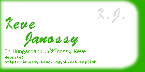 keve janossy business card